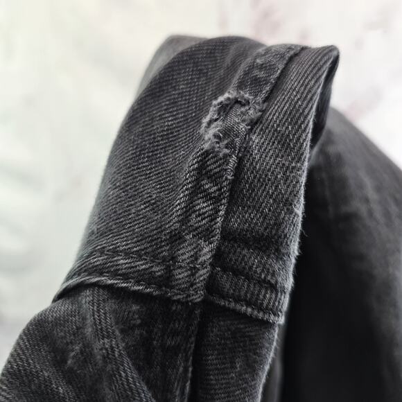 & Other Stories Jeans Womens 29 Straight Denim High Rise Washed Black Crop Short - Picture 11 of 12